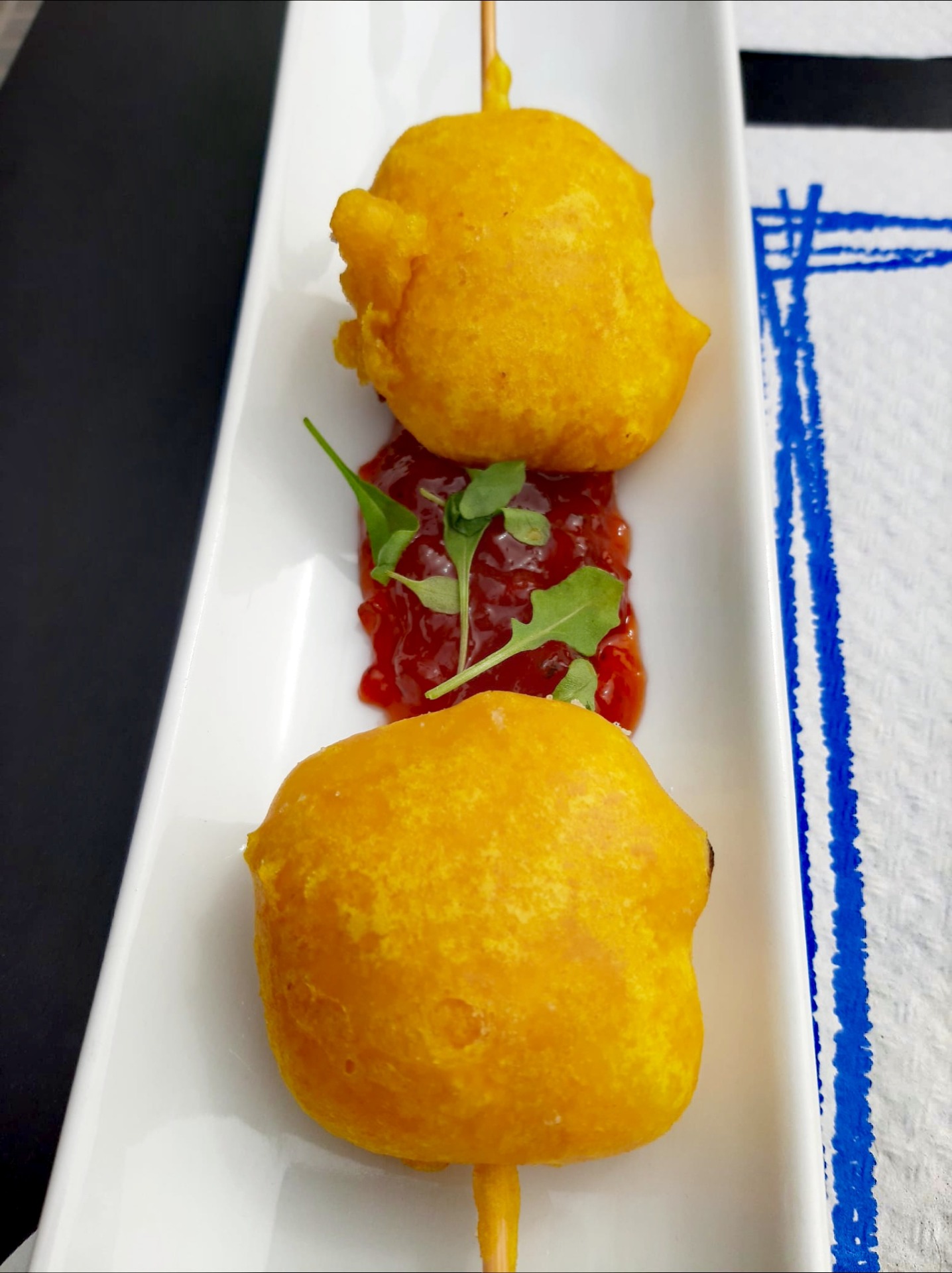 Queso Frito con Confitura de Pimientos